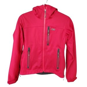 Outdoor Research Softshell Jacket Womens X Small Full Zip Hooded Water Repellent
